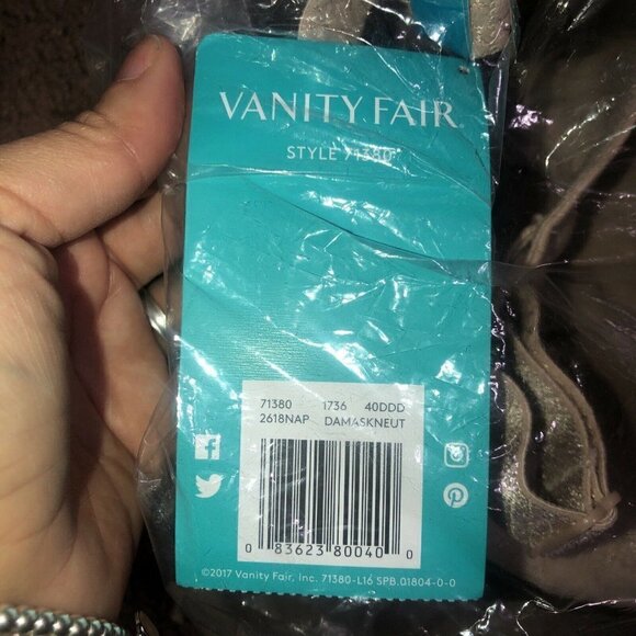 NWT Vanity Fair 71380 Full Figure Back Smoothing Wireless Bra Neutral 40DDD - Picture 3 of 6